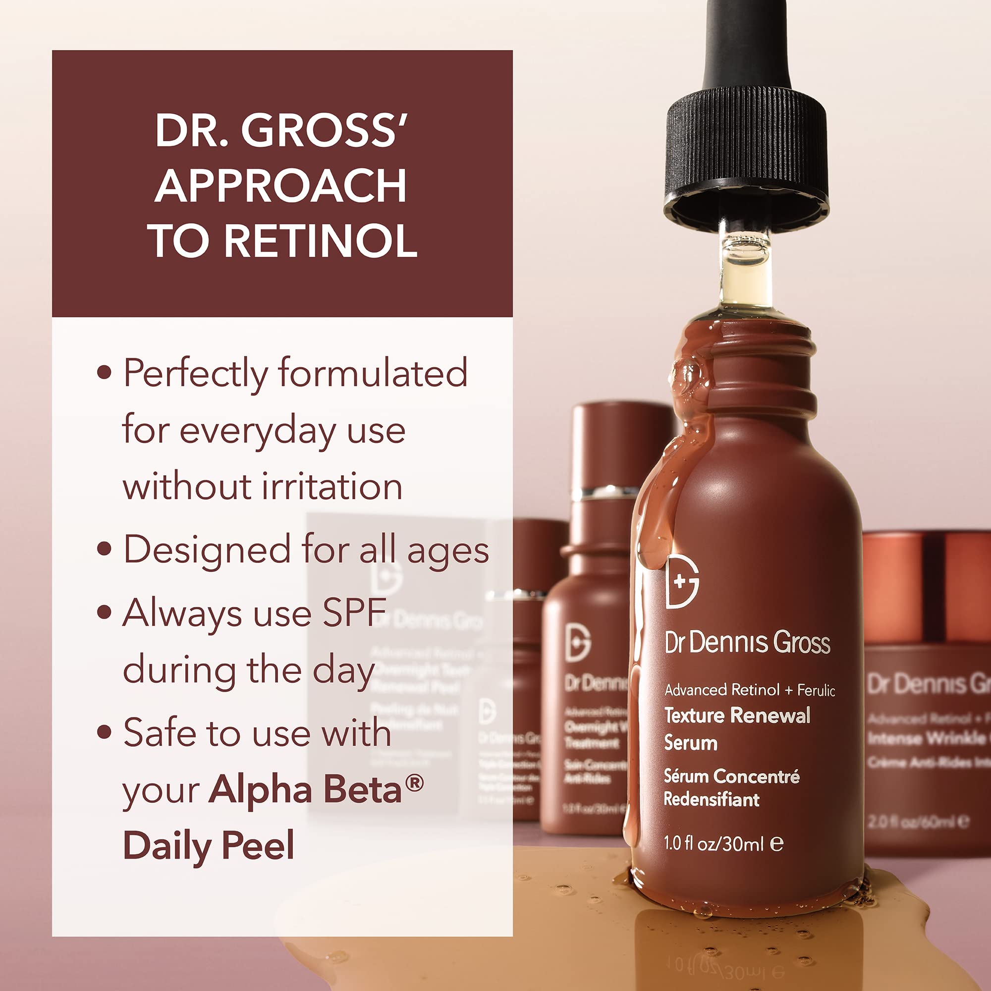 Dr Dennis Gross Sérum Yeux Texture non grasse, maquillage compatible.