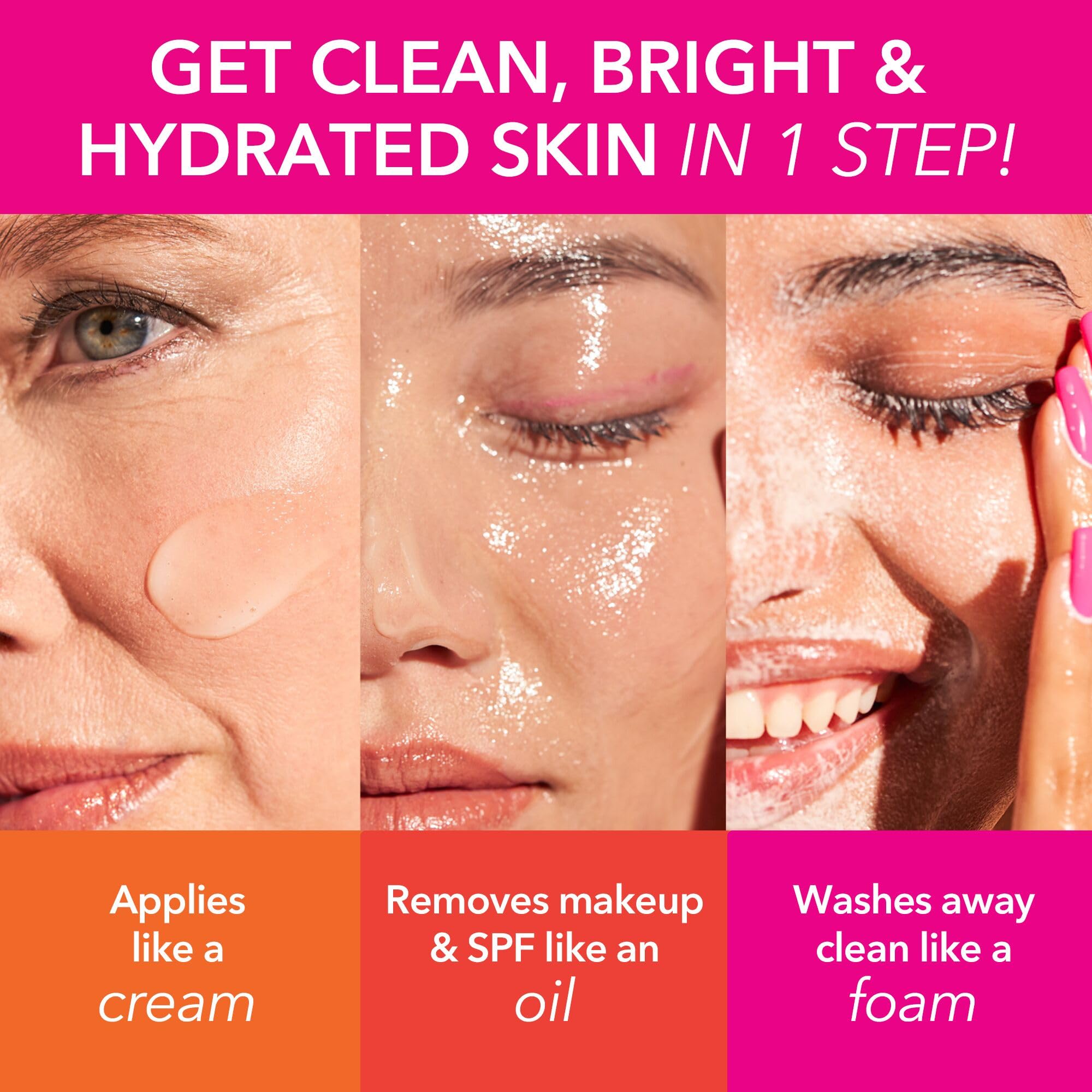 Texture huile-crème luxueuse prête à l'application sur la peau.