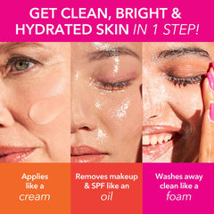 Texture huile-crème luxueuse prête à l'application sur la peau.
