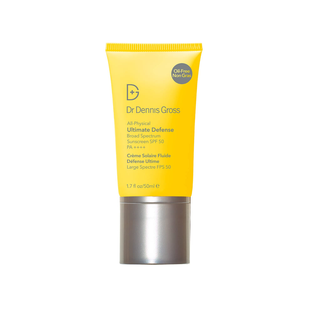 Dr Dennis Gross Ultimate Defense SPF50, bouteille prête pour une protection quotidienne hydratante