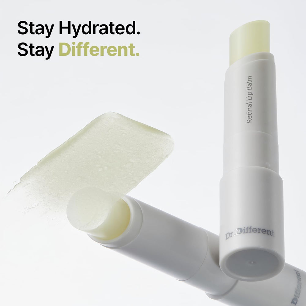 Dr.Different baume retinal, application sur les lèvres, douceur durable