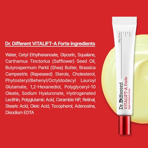 Routine soin Dr.Different VITALIFT-A Forte Retinal, intégration quotidienne possible.