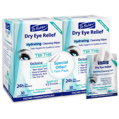 La boîte Dr. Fischer Lingettes paupières, pratique pour le nettoyage quotidien.