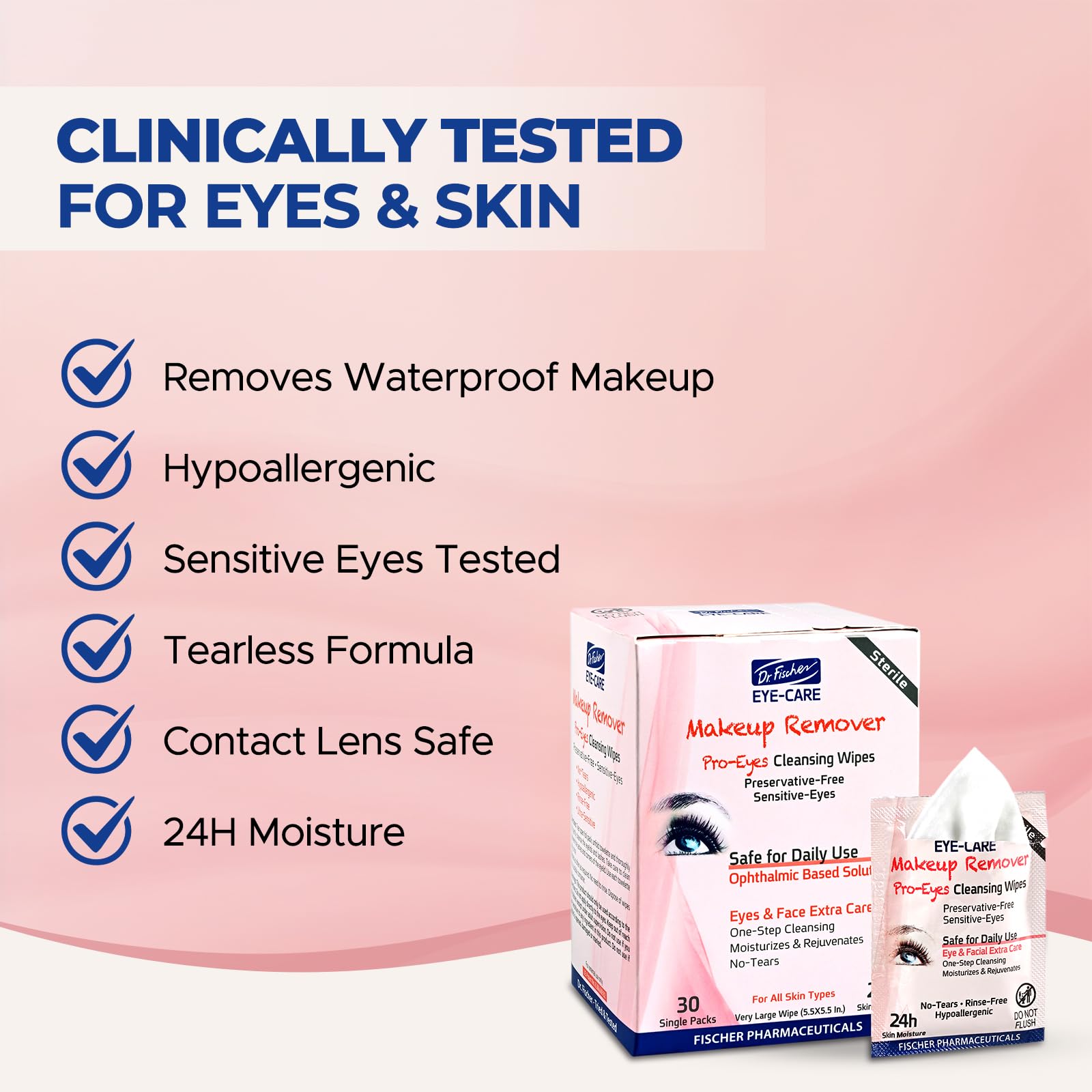 Dr. Fischer lingettes emballage individuel, fraîcheur pratique en voyage.