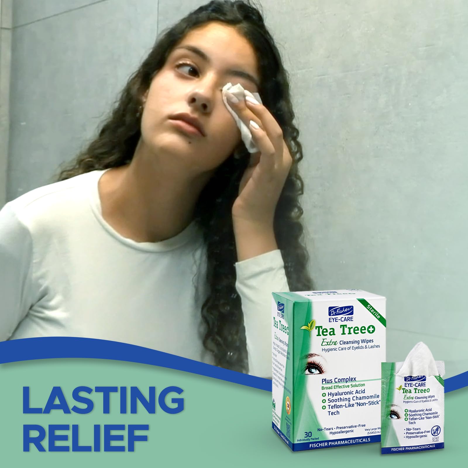 Dr. Fischer Lingettes Yeux utilisées sur la paupiere pour nettoyer en douceur