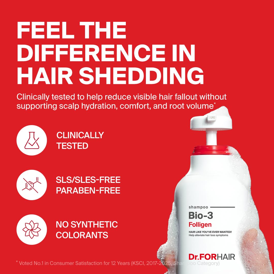 DR.FORHAIR Folligen Bio-3 Shampoo masse le cuir chevelu pour une sensation apaisante