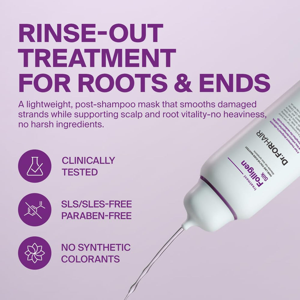 Texture crème du soin DR.FORHAIR Folligen Silk Treatment qui nourrit les longueurs.
