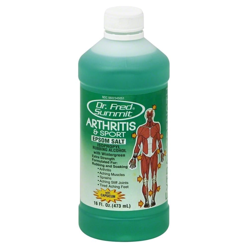 Dr. Fred Summit Epsom Salt bottle for relaxing baths and post-workout comfort.
