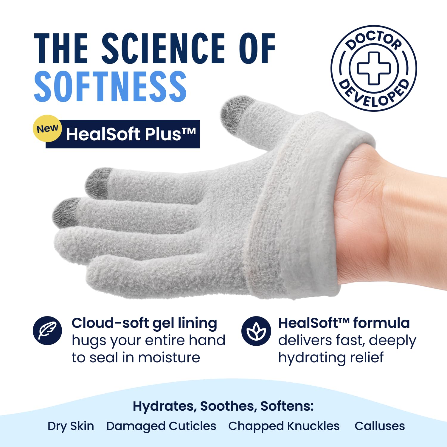 Dr. Frederick’s Original Gants HealSoft Plus: couverture complète des mains pour hydratation uniforme