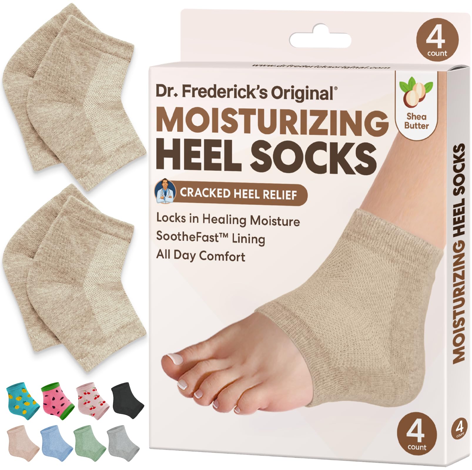 Dr. Frederick's Original pack de chaussettes talons hydratantes pour une hydratation profonde.