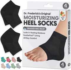 Dr. Frederick's Original chaussettes talons hydratants avec huile d'olive — soin nocturne efficace.