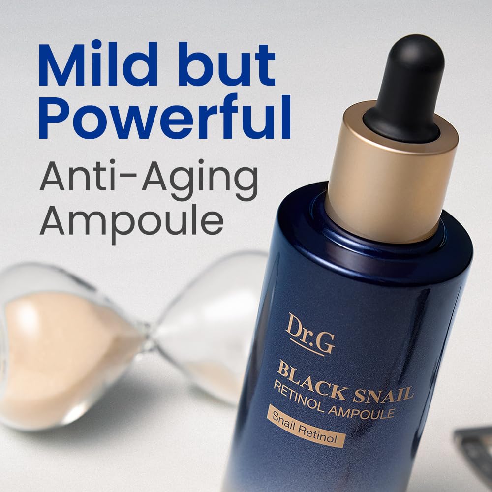 Texture soyeuse du sérum Dr. G Snail Rétinol Ampoule offrant absorption rapide.