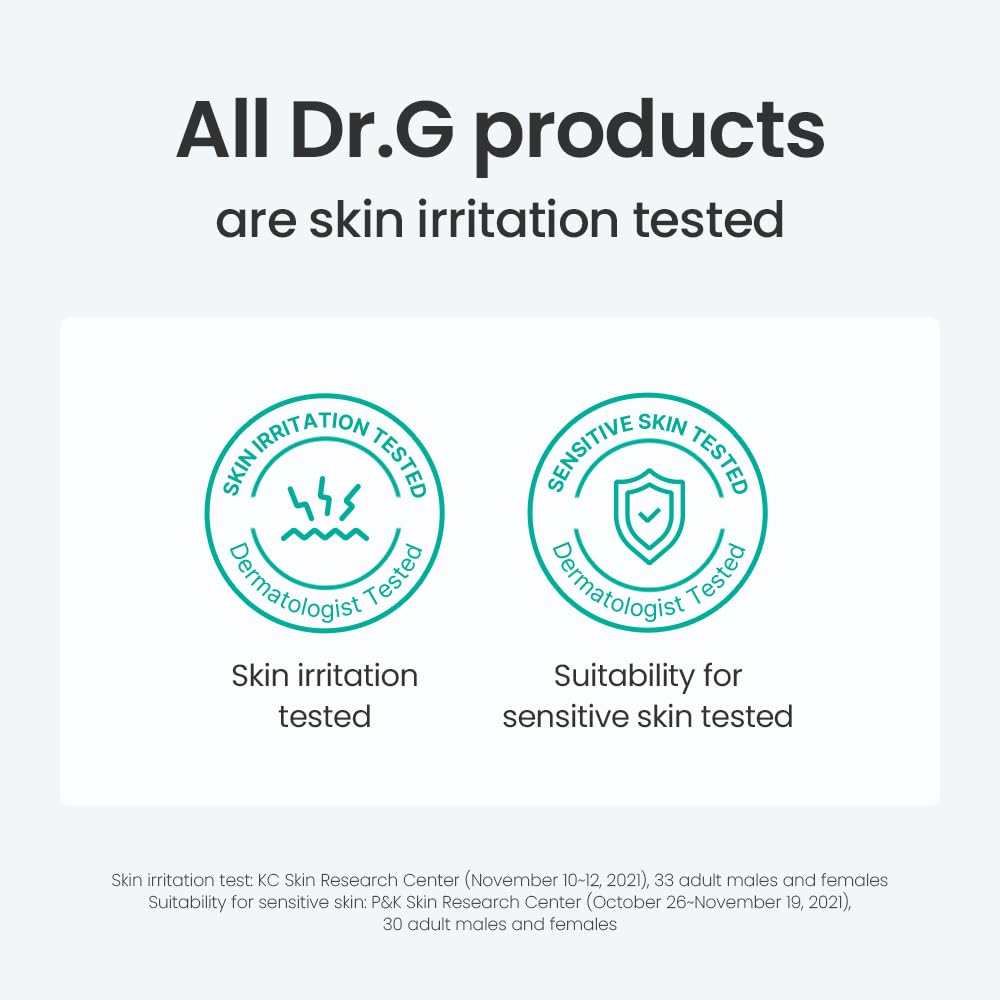 Dr.G emballage design soigné reflétant le soin facial.