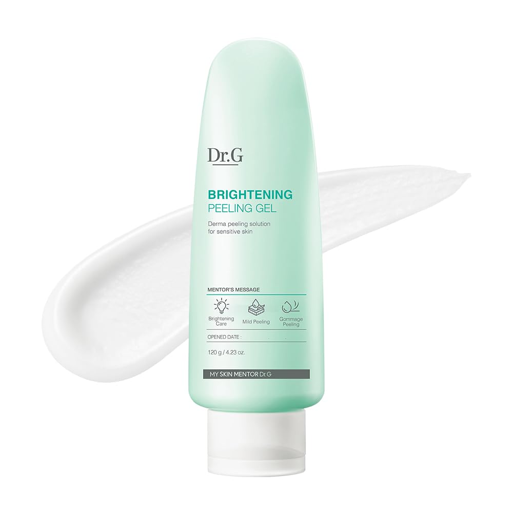 Dr.G gel exfoliant éclaircissant en bouteille pour peau lumineuse.