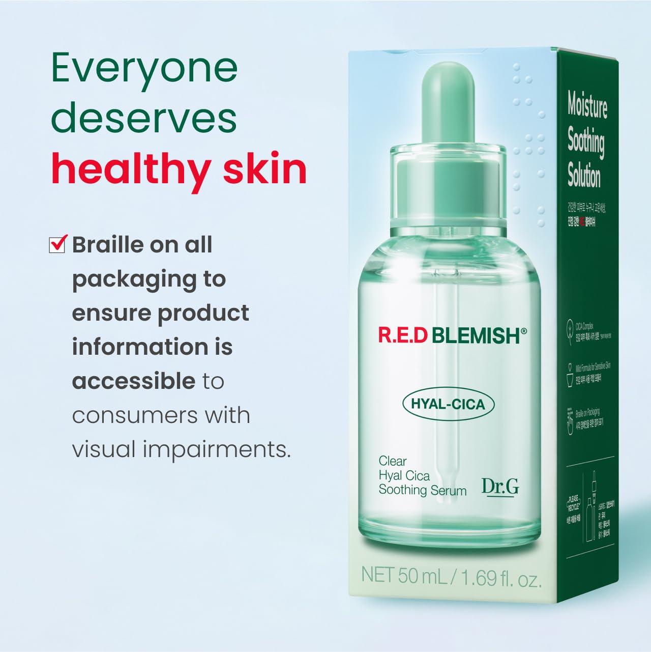 Dr. G R.E.D. Blemish Clear: centella pour apaiser et réconforter la peau.