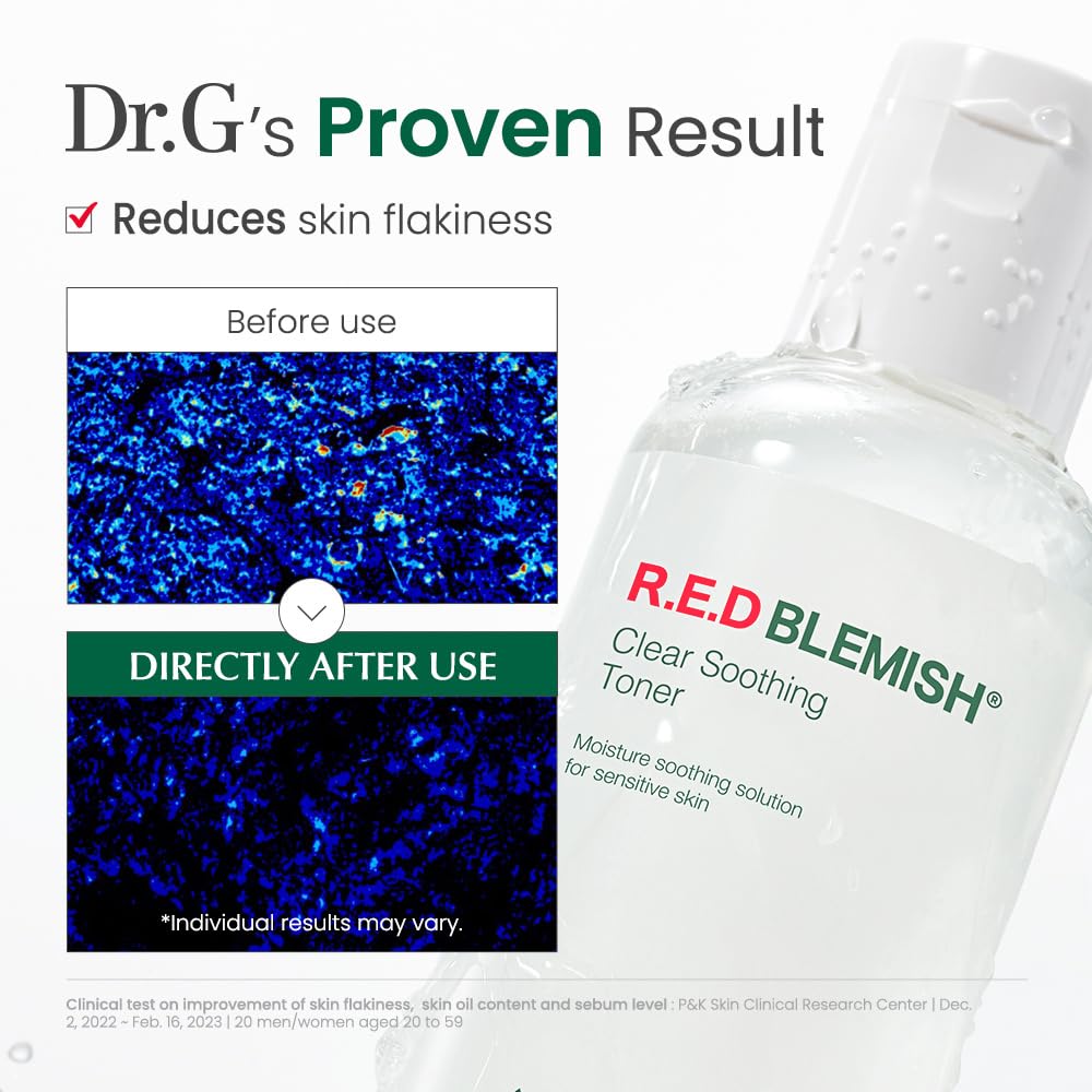 Dr.G R.E.D. Tonique: peau lumineuse et hydratée après usage.