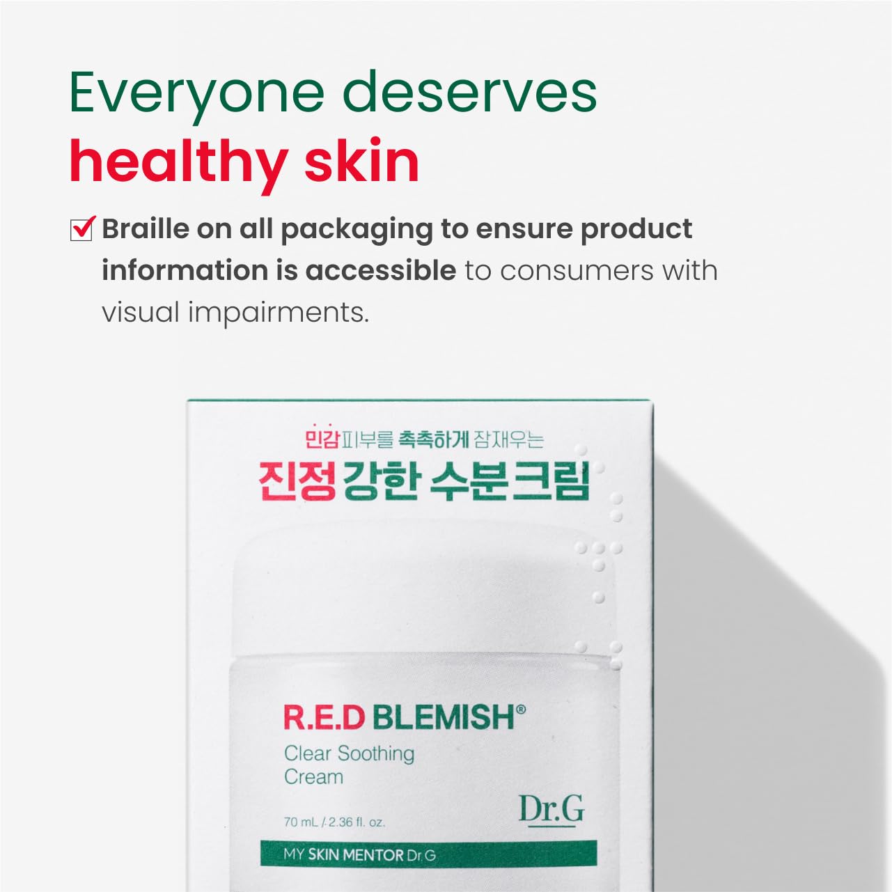Dr.G R.E.D. Blemish Clear – routine quotidienne matin et soir pour équilibre cutané.