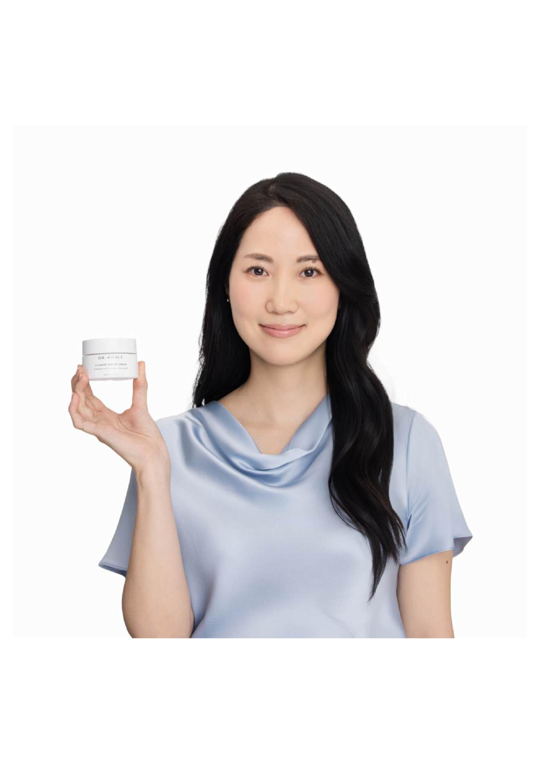 Dr. Grace Crème au Peptide Ultime sur le cou, hydratation ciblée et douceur.