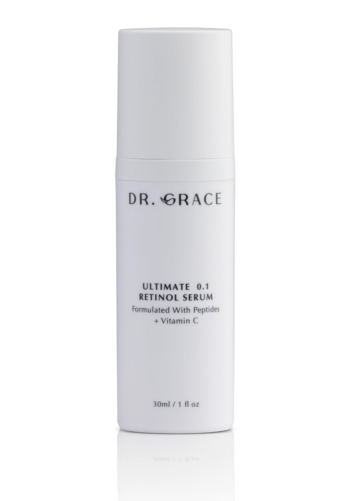 Dr. Grace Ultimate sérum rétinol, bouteille en vedette, éclat potentiel du teint.