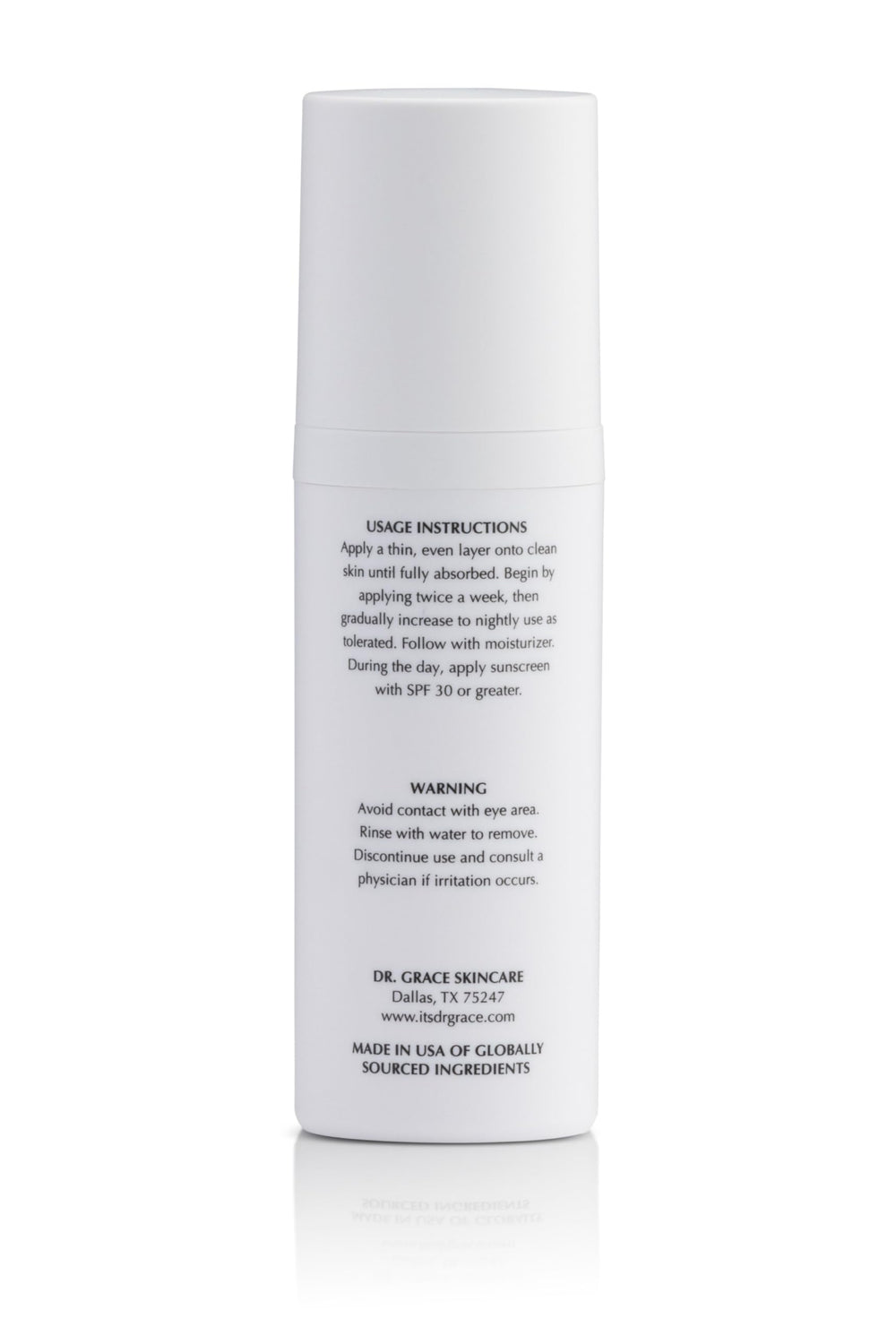 Dr. Grace Ultimate sérum rétinol, texture lisse, absorption douce et efficace.