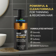 Scalp-activation close-up highlighting energizing formula for hair health