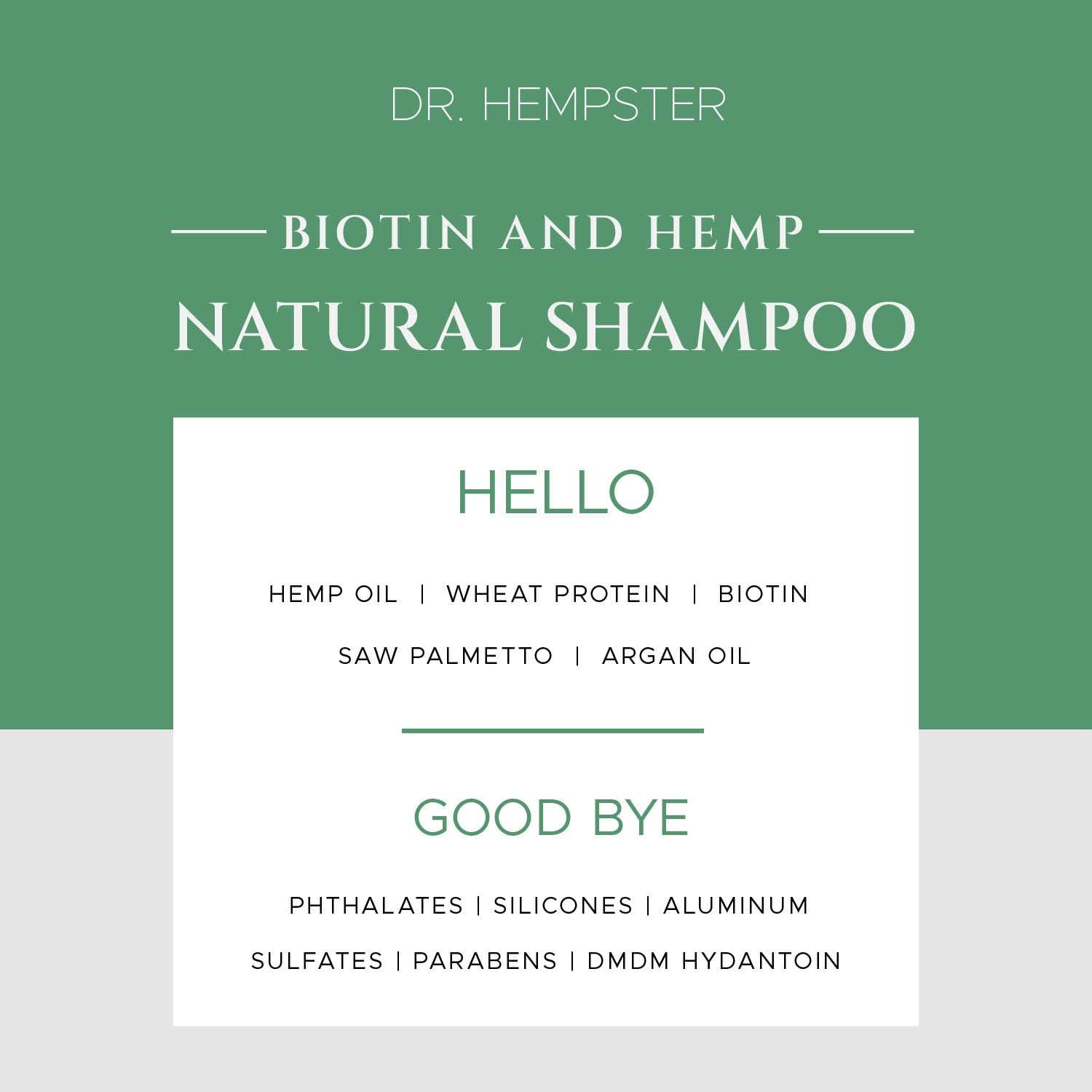 DR. HEMPSTER Biotine & Chanvre – protéine de blé renforçant l'élasticité des cheveux.
