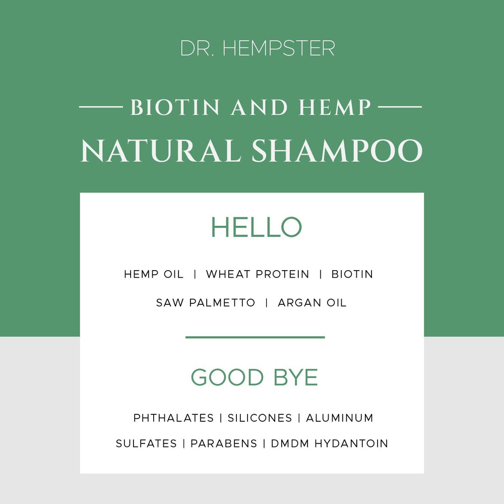 DR. HEMPSTER Biotine & Chanvre – protéine de blé renforçant l'élasticité des cheveux.