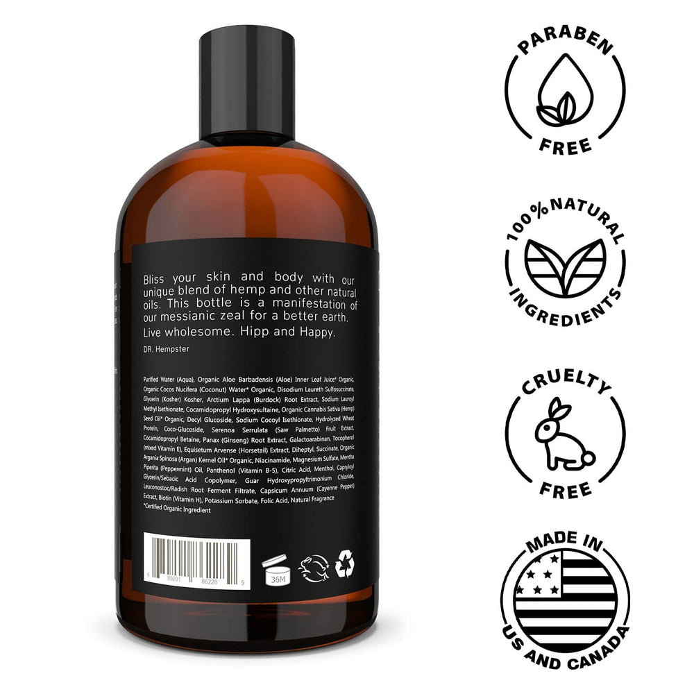 DR. HEMPSTER Biotine & Chanvre – utilisation quotidienne pour cheveux plus forts et volumineux.
