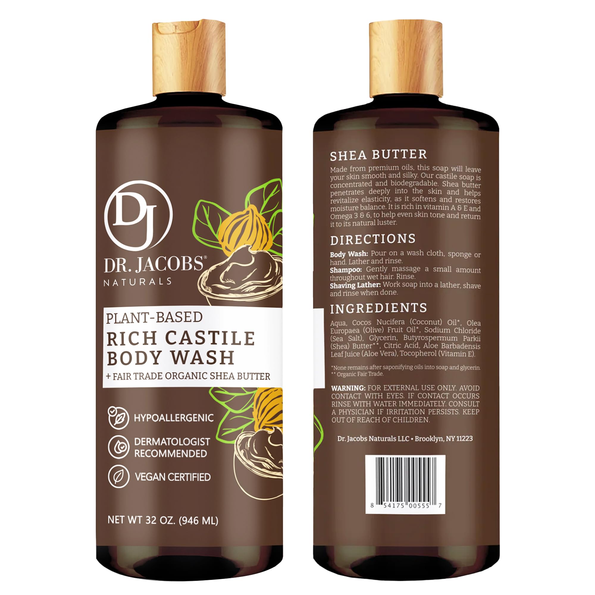Beurre-karité Dr. Jacobs Naturals, hydratation durable pour la peau.