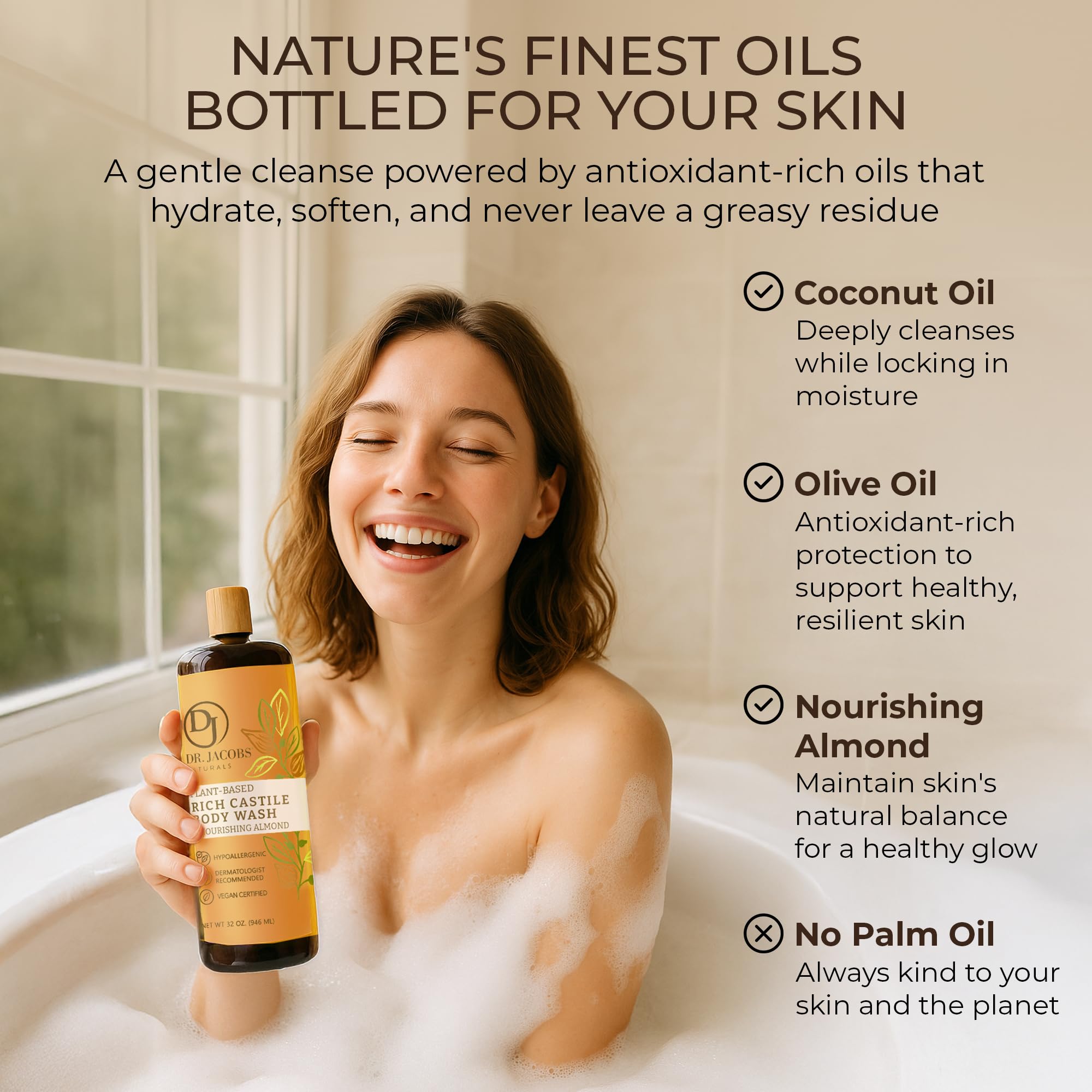 Étiquette simple et naturel sur le flacon DR.JACOBS NATURALS.