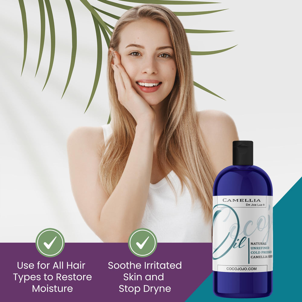 Hydratation du visage avec l'huile camellia légère Dr Joe Lab.