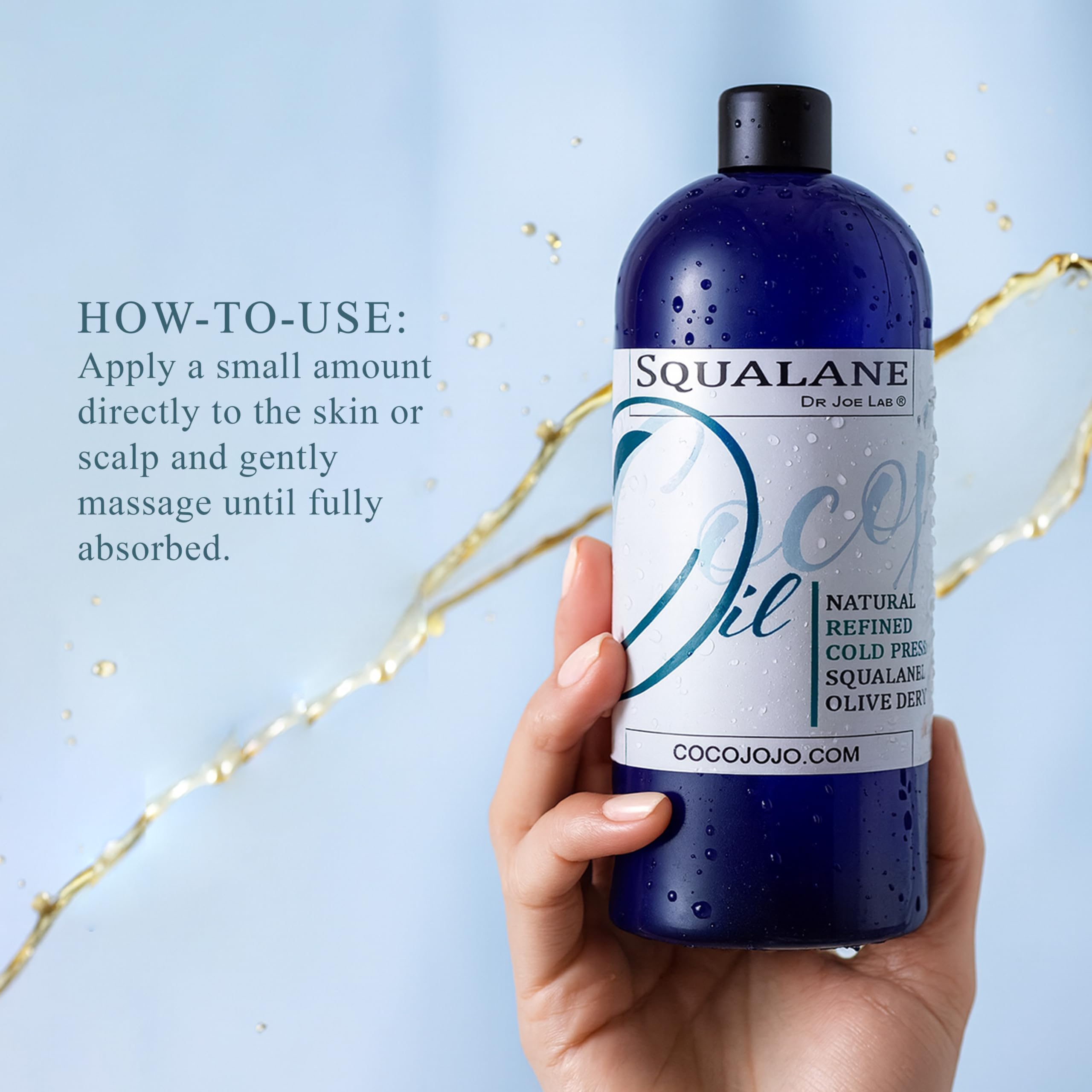Visage et corps avec huile squalane Dr Joe Lab pour soin quotidien doux