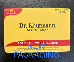 Closeup of Dr. Kauffman Soap medicated sulfur bar showing texture and cleansing potential.