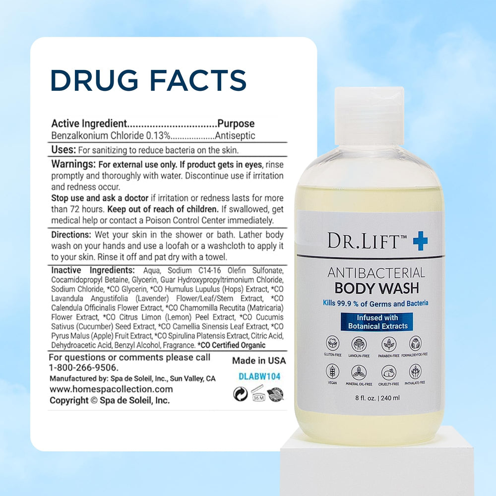 DR. LIFT Parfum citron léger, sensation de fraîcheur post-douche.