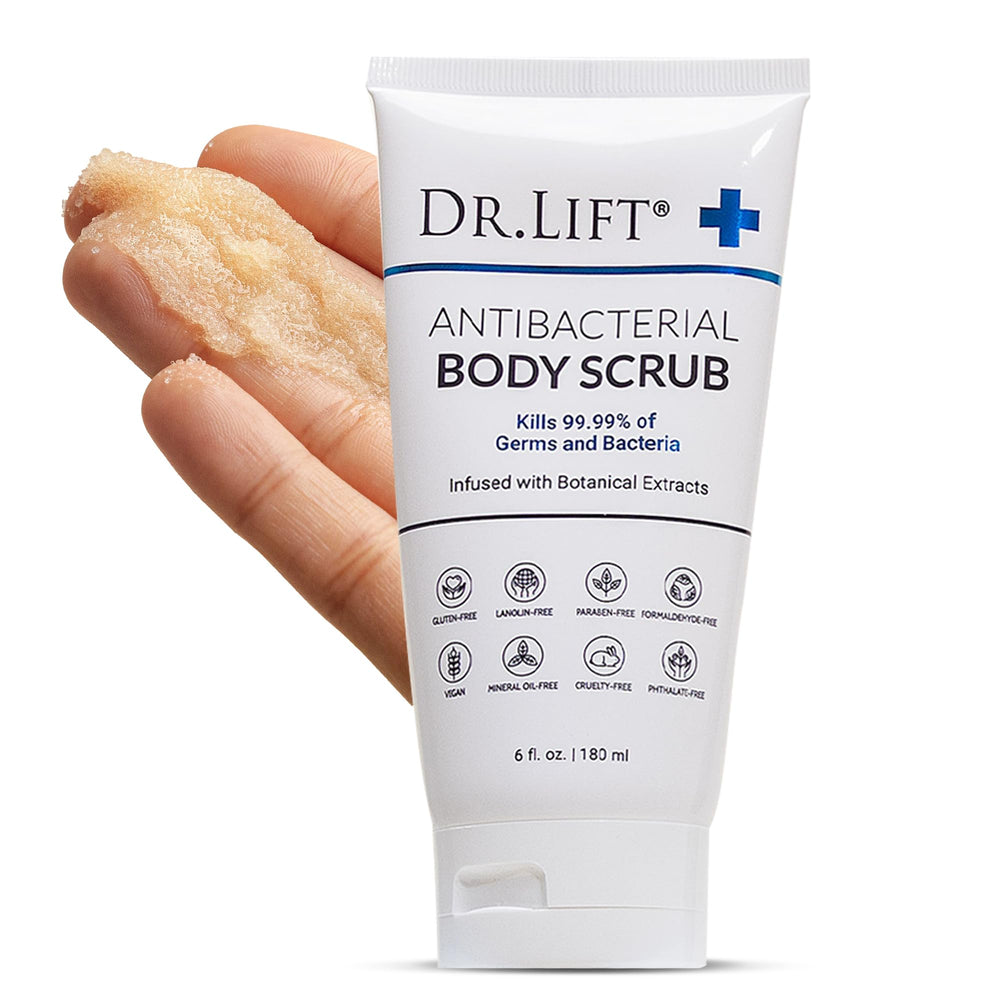 Dr. Lift gommage corps antibacterien, emballage fabrique aux Etats-Unis