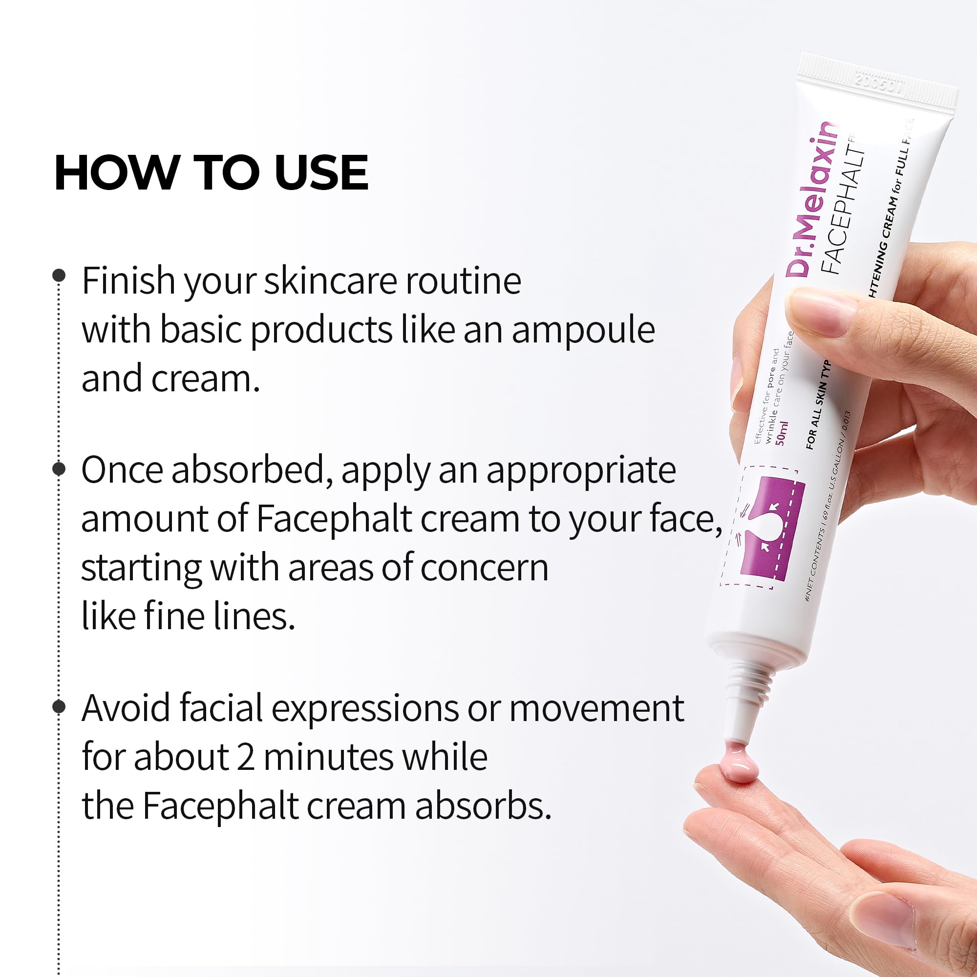 Texture douce de la crème Dr. Melaxin sans pigments artificiels
