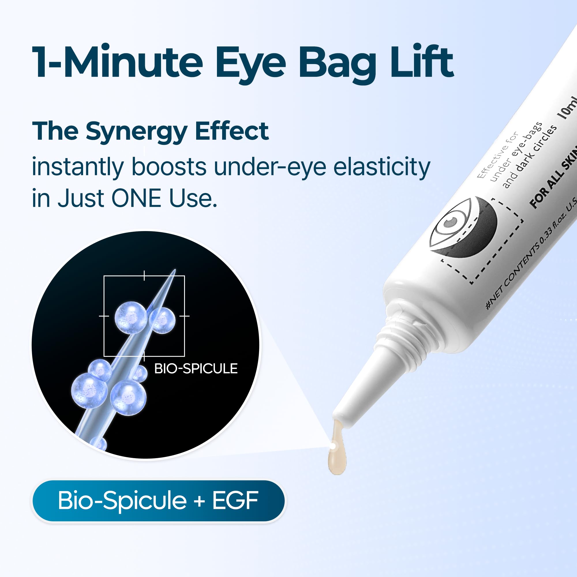 Flacon Eyephalt Eyebag Cream de 10 ml, pratique pour déplacements.