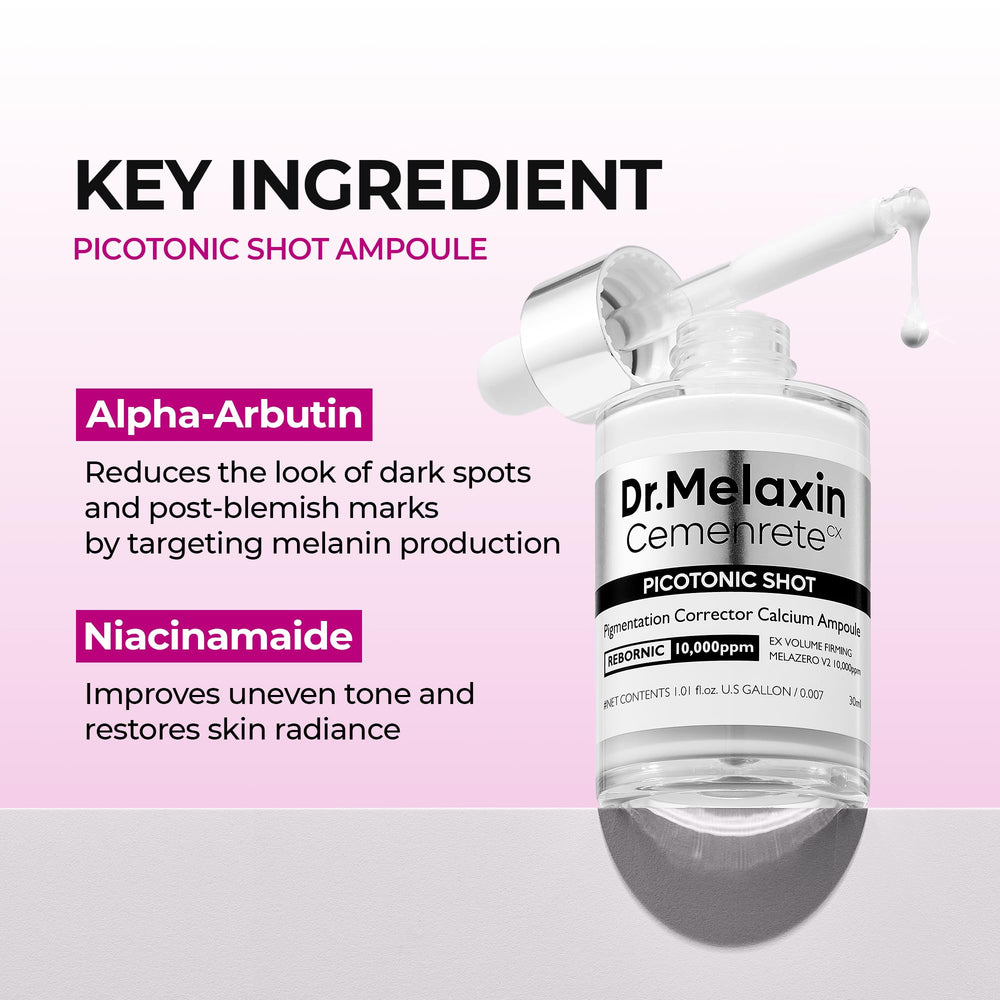 Dr.Melaxin Sérum Calcium Shot : illumine naturellement la peau avec un glow sain.