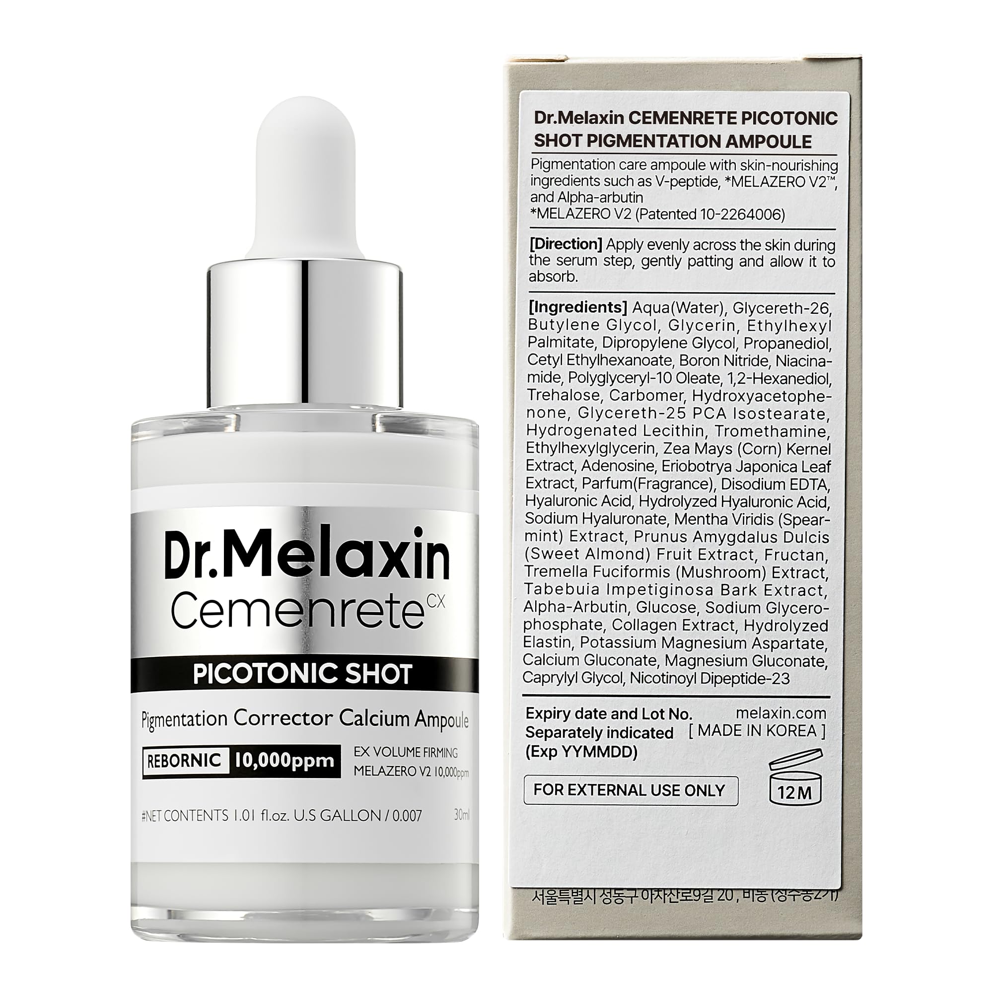 Dr.Melaxin Sérum Calcium Shot : intégré à votre routine beauté pour une clarté durable.