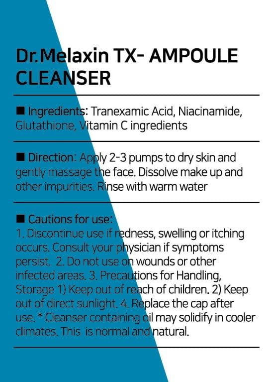 Dr.Melaxin TX Ampoule Cleanser – sans conservateurs pour une routine légère