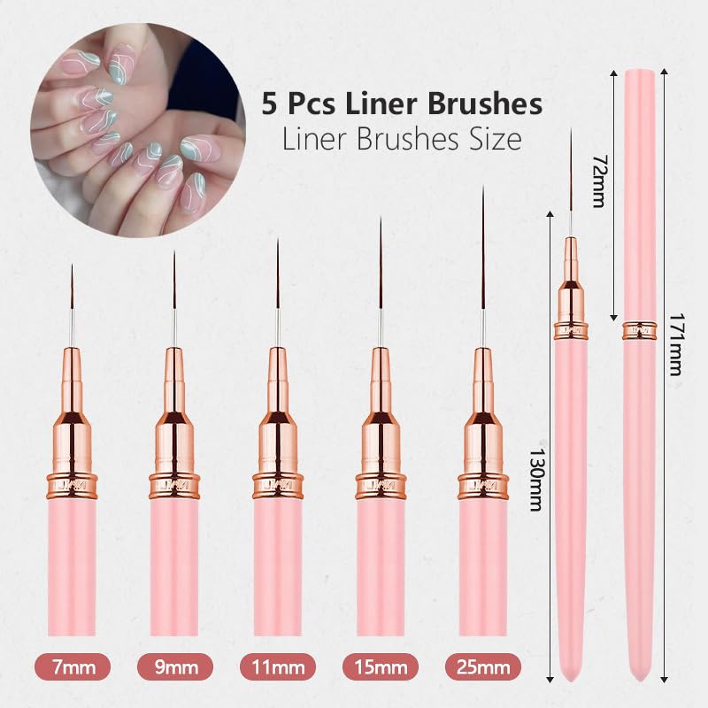 Dr.nail pinceaux ligne professionnels, précision parfaite pour détails fins.