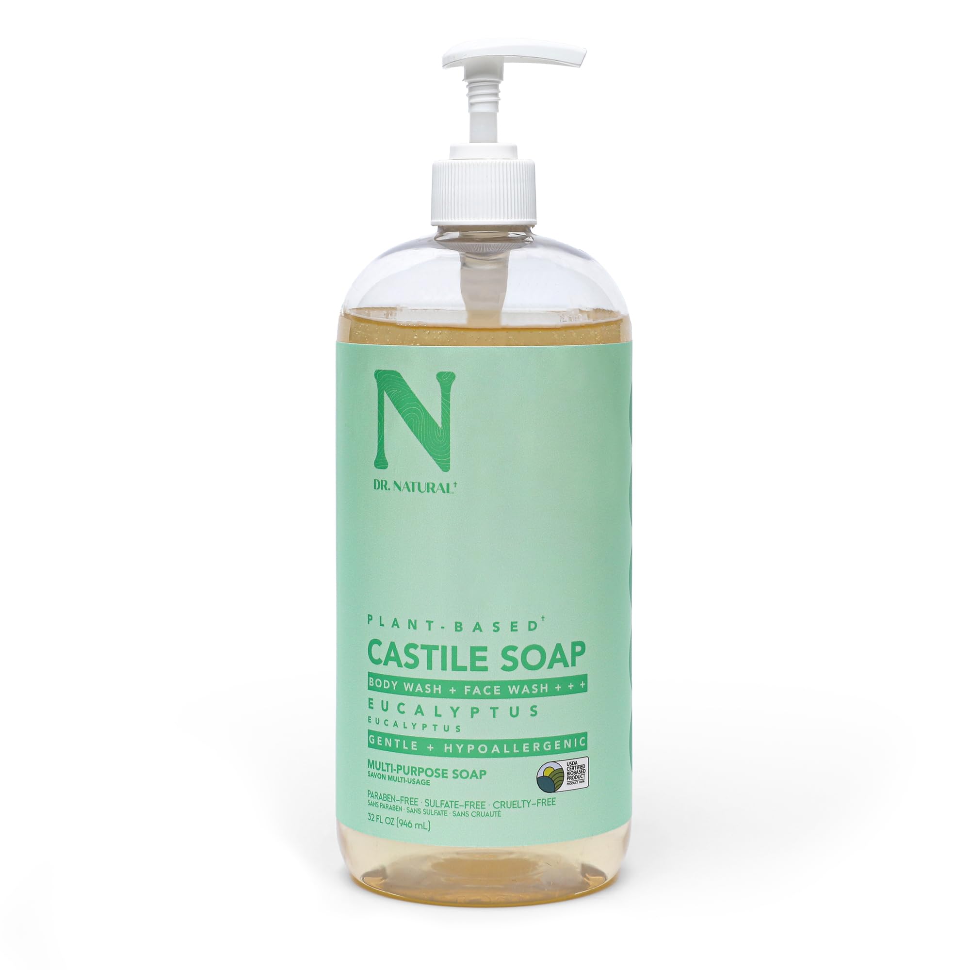 Dr Natural Savon Castille – bouteille polyvalente hydratante pour peau et mains
