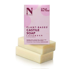 Savon Dr. Natural Castille lavande en barre, idéale pour peau sensible.