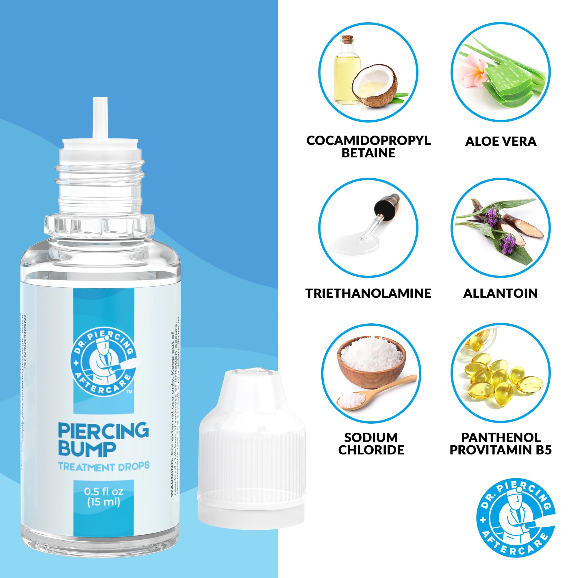 DR. PIERCING AFTERCARE formule sans huile et sans parfum confort quotidien.