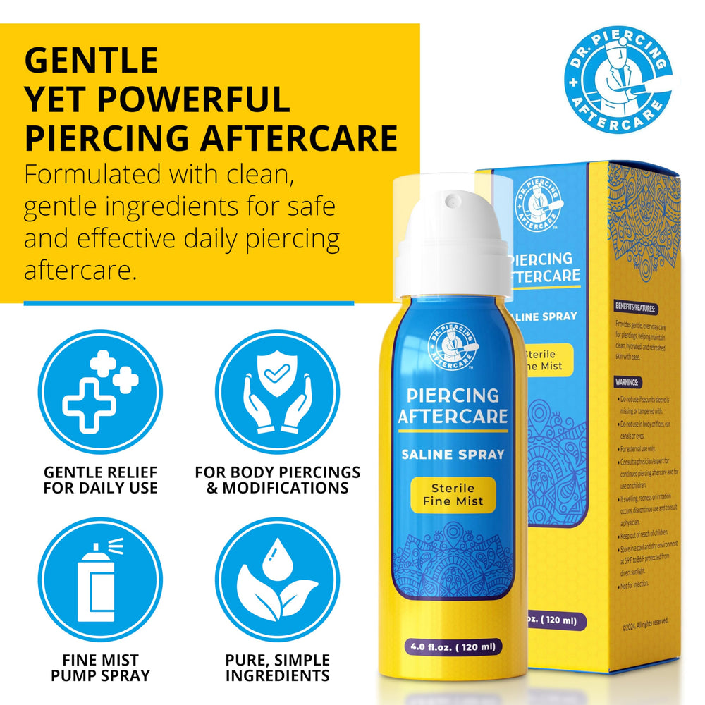 Dr. Piercing Aftercare spray eau saline stérile pour tous piercings.