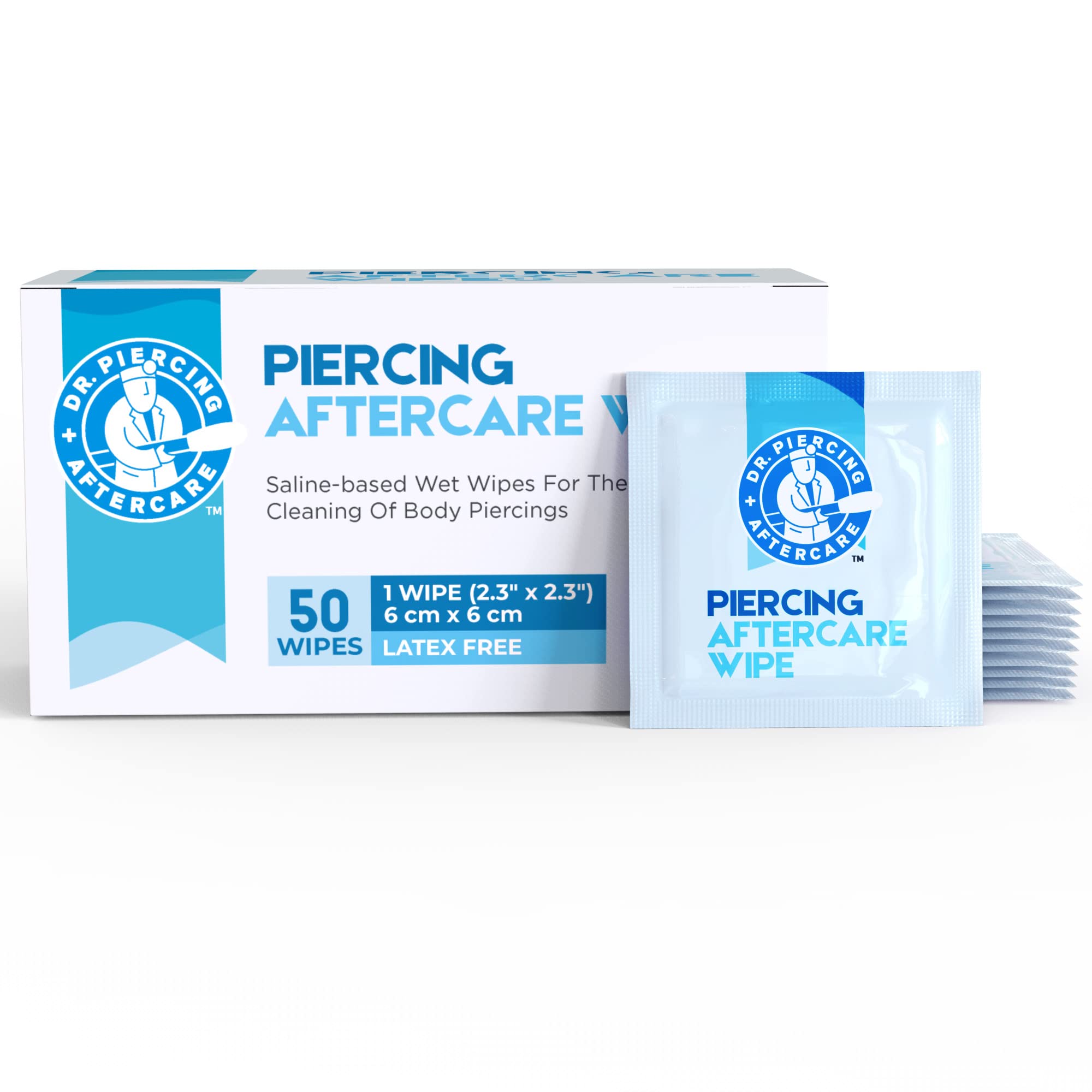 DR. PIERCING AFTERCARE lingettes format portable facilite le nettoyage au quotidien.