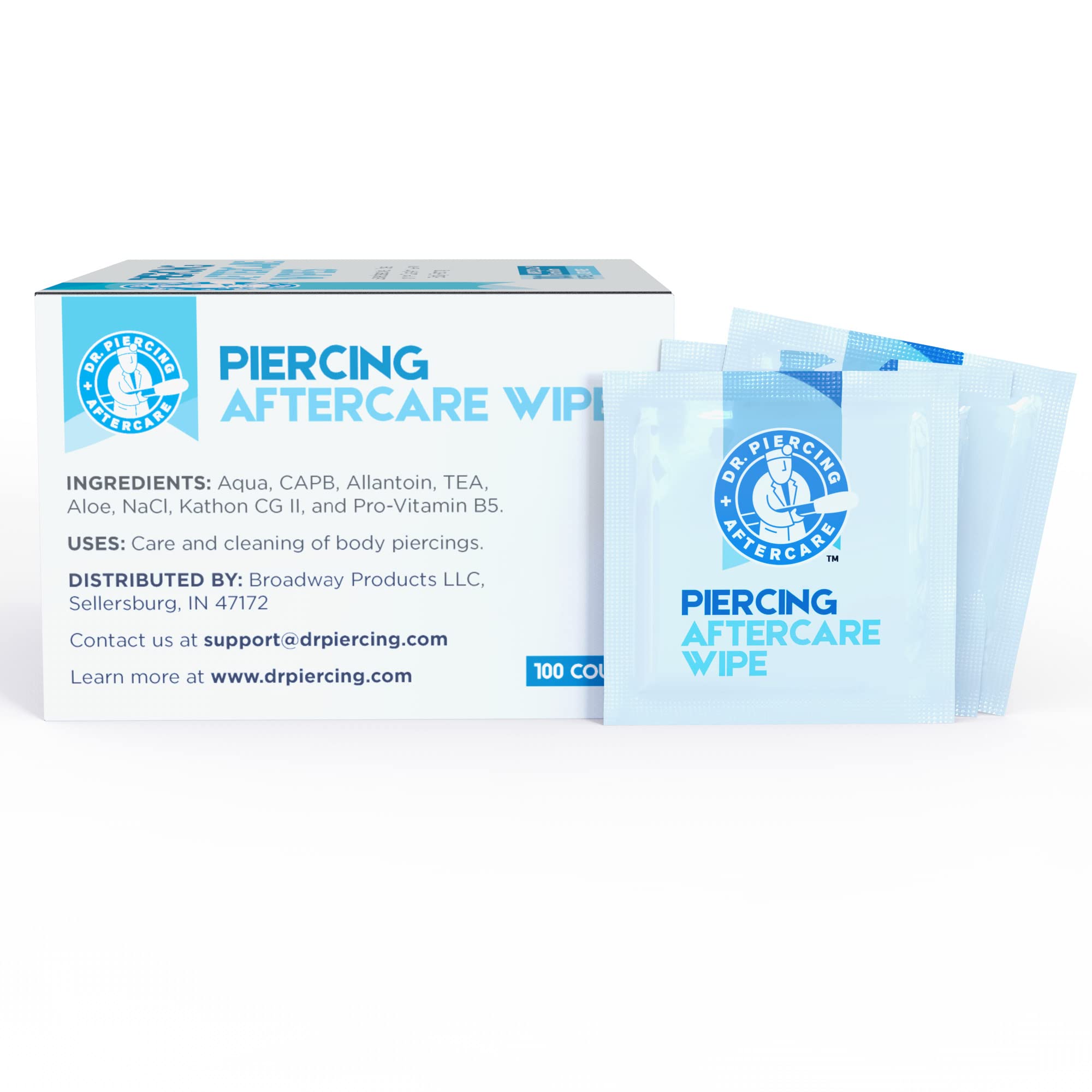 Zones fréquentes percées nettoyées avec Dr. Piercing Aftercare.