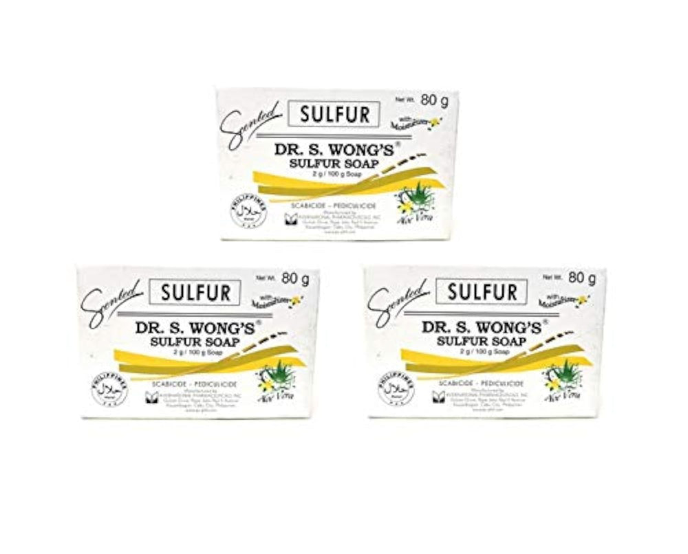 Dr. S. Wong Savon au soufre, pack triple 80 g, idéal pour la routine quotidienne.
