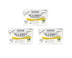Dr. S. Wong Savon au soufre, pack triple 80 g, idéal pour la routine quotidienne.