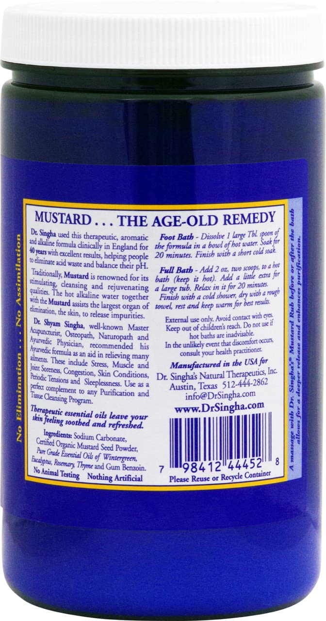 Dr. Singha’s bain à la moutarde – utilisation polyvalente pour bain et pédiluve.